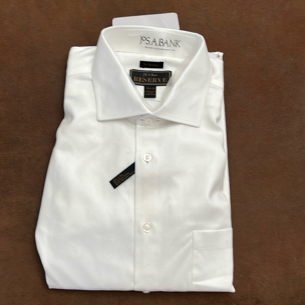 Jos A Bank Reserve Shirt Size 16 1/2-32 Off White New With Tags